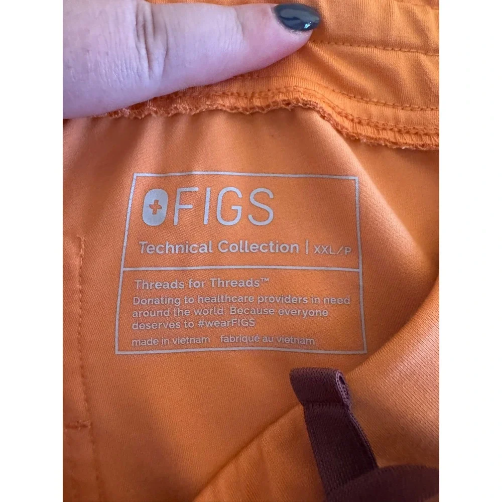 FIGS Zamora Jogger Scrub Pants Womens‎ XXL Petite Orange Technical W18SW2005P